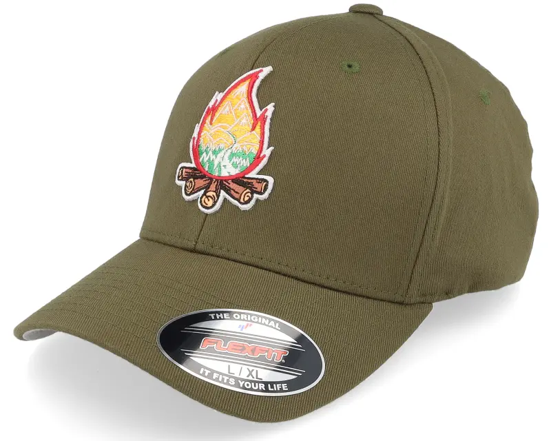 Wild Spirit Mountain Camp Fire Olive Flexfit online