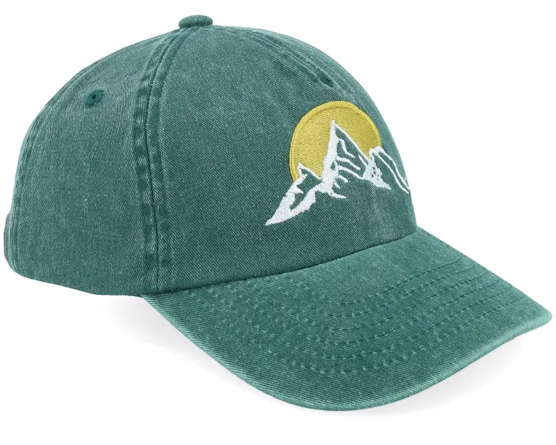 Wild Spirit Mountain & Sunrise Washed Bottle Green Dad Cap online