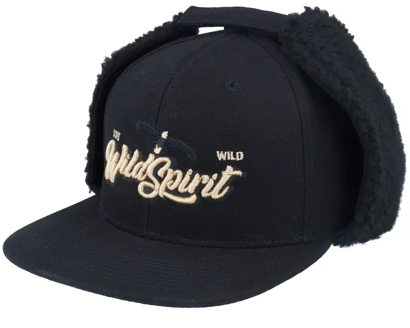 Wild Spirit Pin Script Canvas Flatbrim Black Earflap online