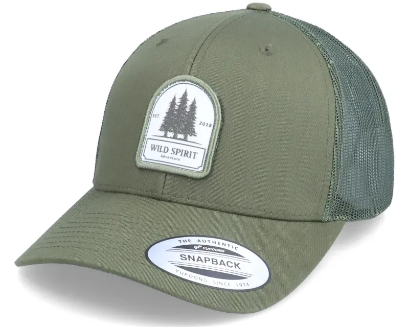 Wild Spirit Pine Logo Patch Olive Trucker online