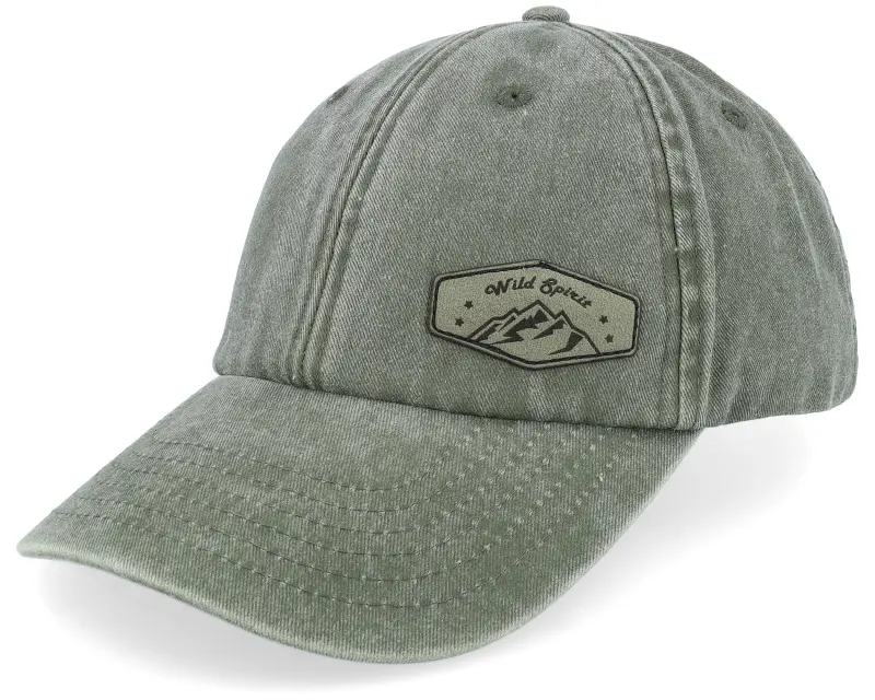 Wild Spirit Small Mountain Green Patch Washed Olive Dad Cap online