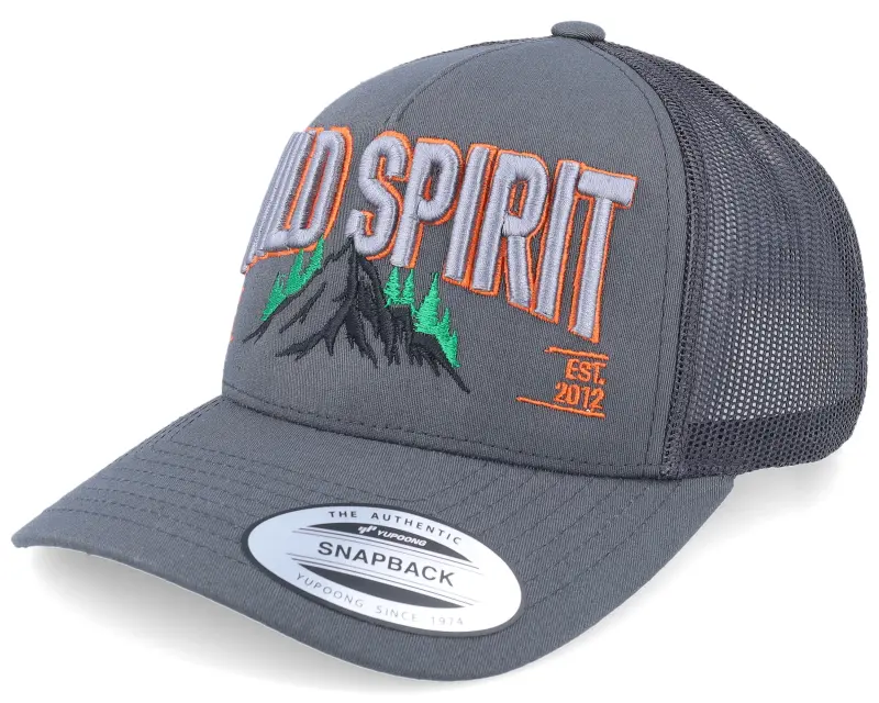 Wild Spirit Stay Wild Mountain & Forest 3d Dark Grey A-frame Trucker online