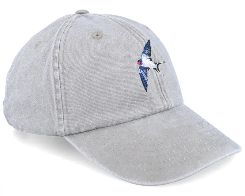 Wild Spirit Swallow Bird Embroidery Grey Dad Cap online