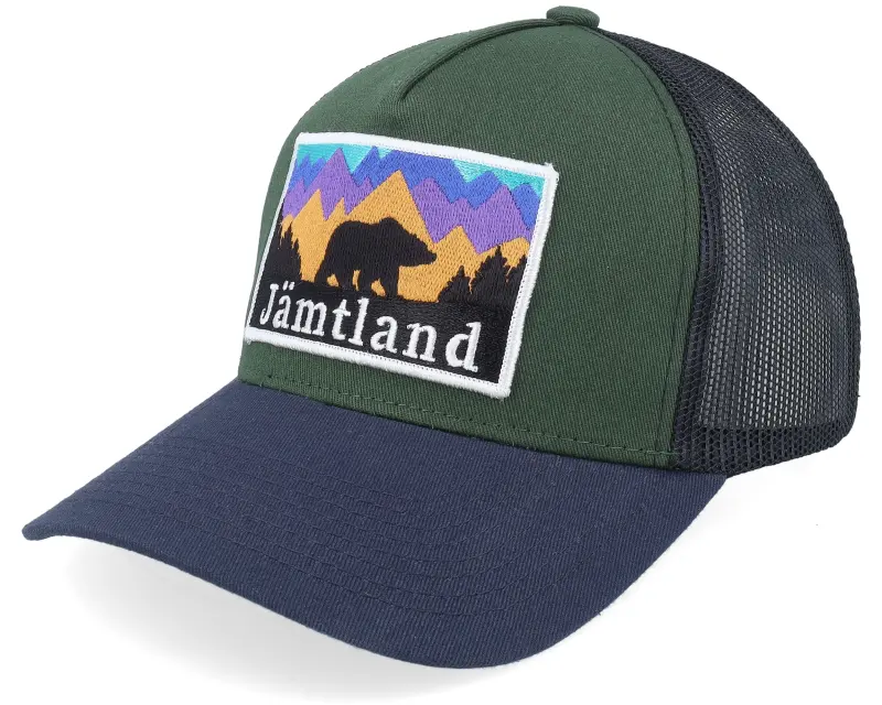 Wild Spirit Swedish Jämtland Landscape Dark Green/Black/Navy A-Frame Trucker online