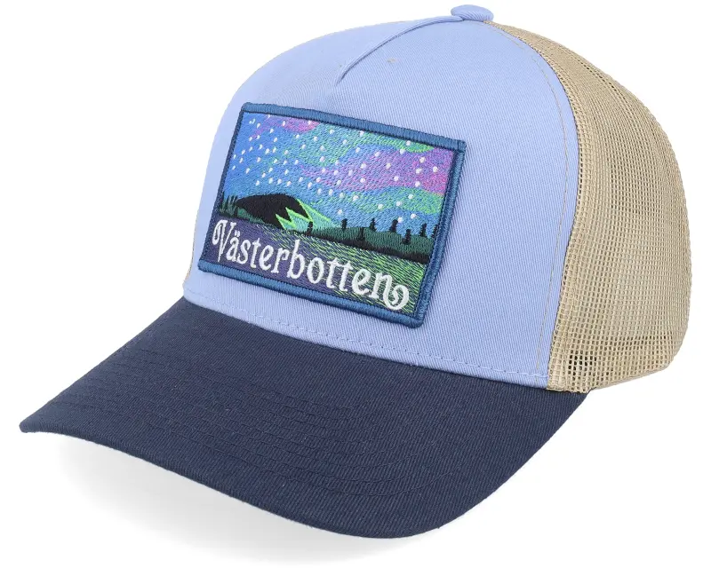 Wild Spirit Swedish Västerbotten Landscape Sky Blue/Khaki/Navy A-Frame Trucker online
