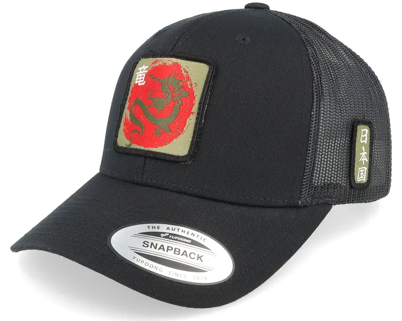 Yapan Japanese Dragon Retro Black Trucker online