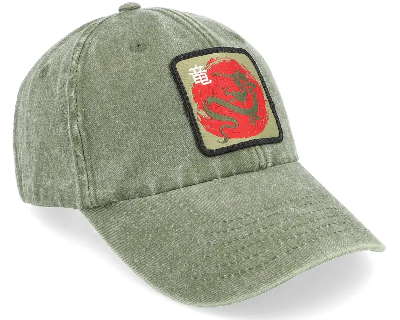Yapan Japanese Dragon Vintage Denim Olive Dad Cap online