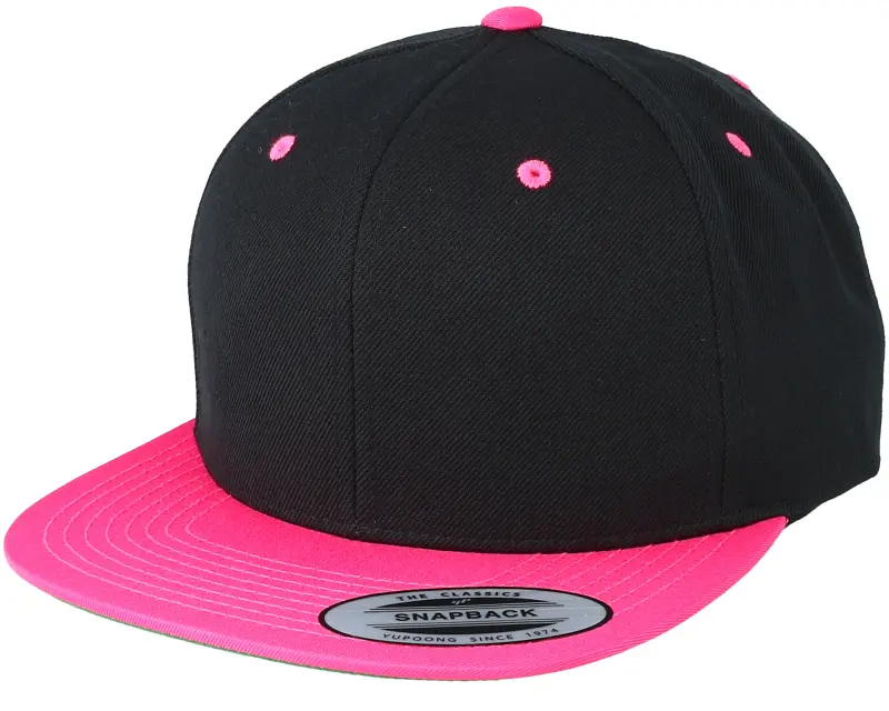 Yupoong Black/Neon Pink Snapback online