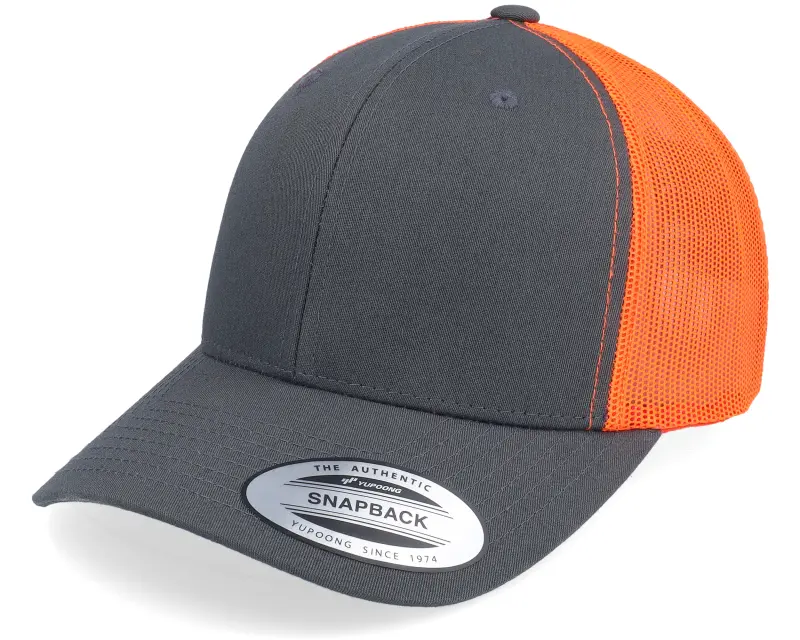 Yupoong Charcoal/Neon Orange Trucker online