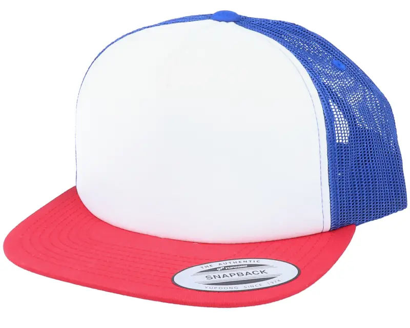 Yupoong Foam Blank Flat White/Royal/Red Trucker online