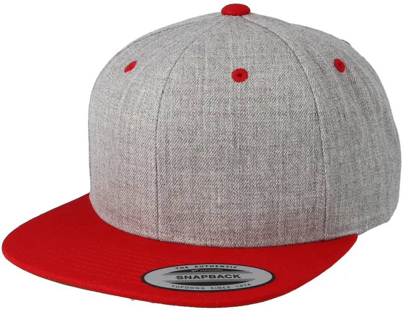 Yupoong Heather Grey/Red Snapback online