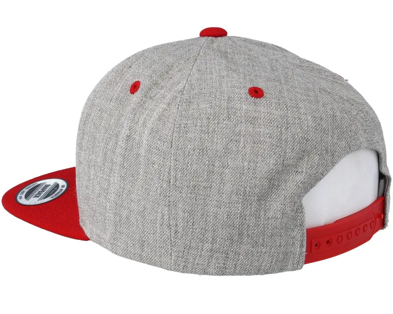 Yupoong Heather Grey/Red Snapback online
