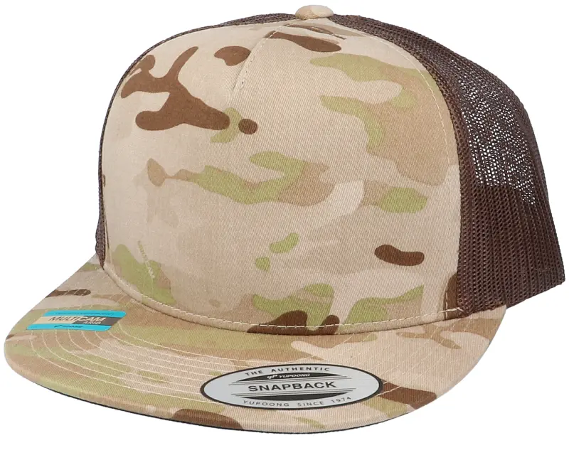 Yupoong Multicam Arid/Brown A-Frame Trucker Snapback online