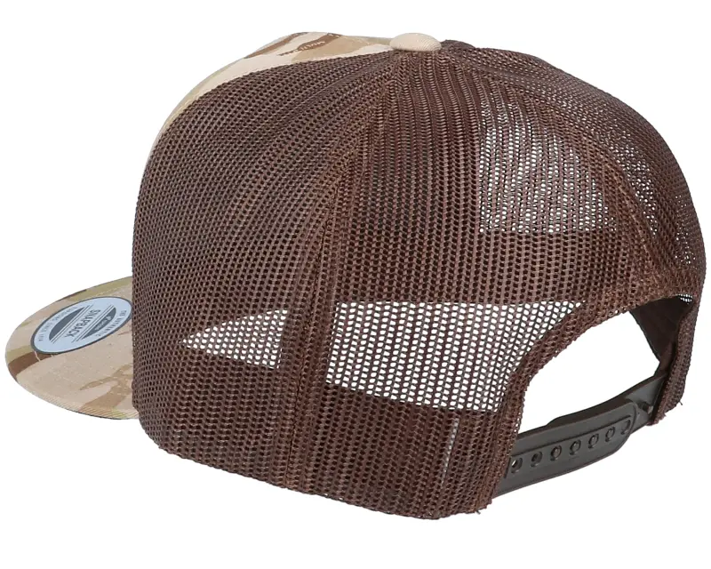 Yupoong Multicam Arid/Brown A-Frame Trucker Snapback online