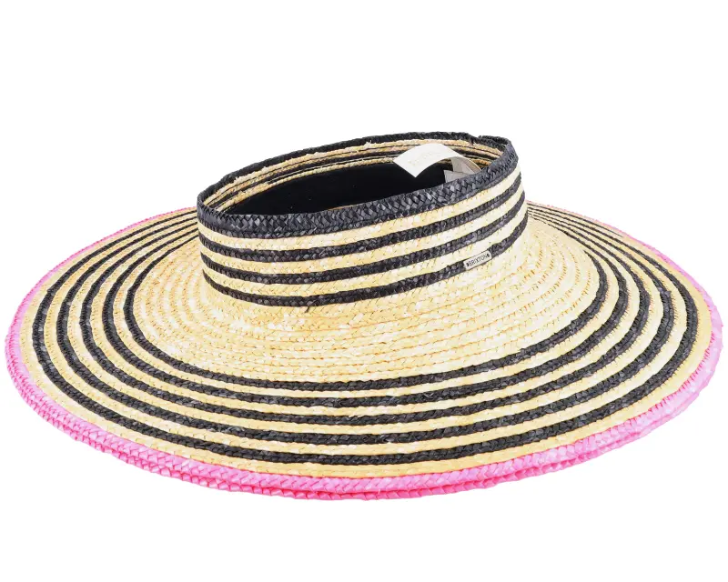Brixton Joanna Visor Honey/Black/Pink Straw Hat online