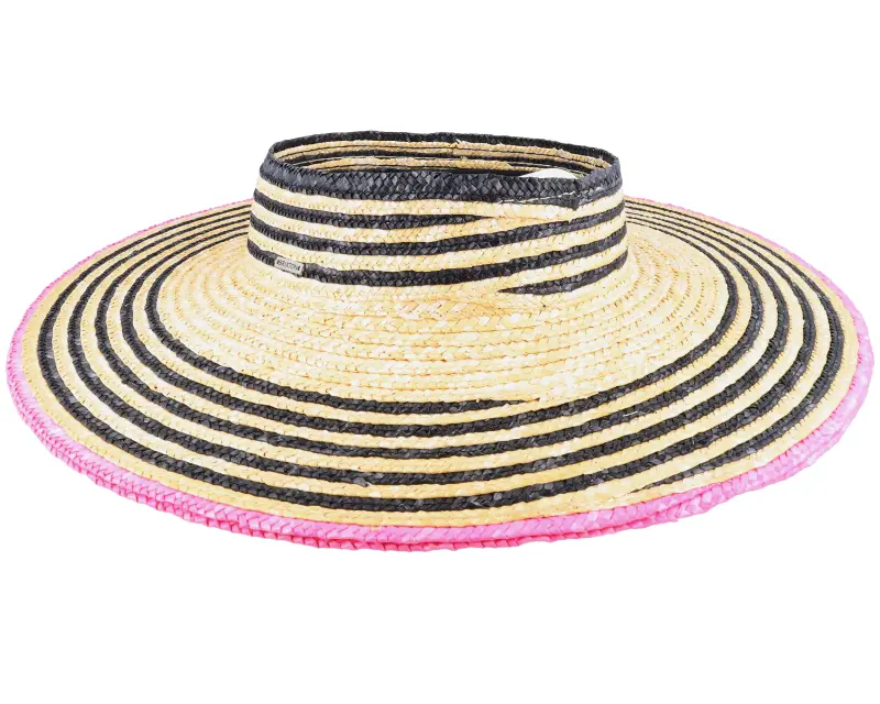 Brixton Joanna Visor Honey/Black/Pink Straw Hat online