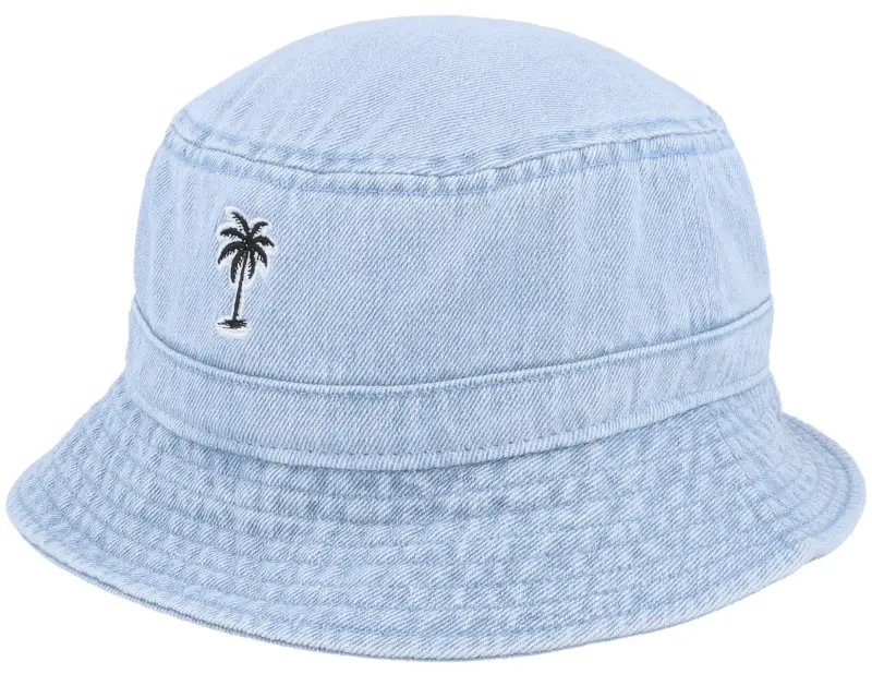Iconic Summer Palm Logo Blue Denim Bucket online
