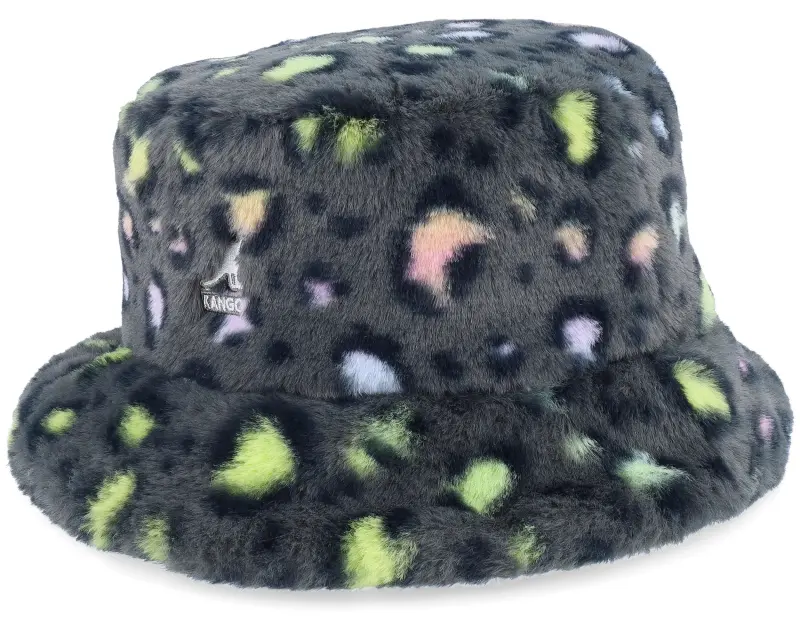 Kangol Faux Fur Charcoal Leopard Bucket online