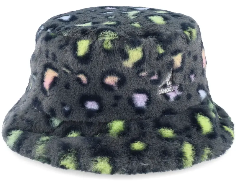 Kangol Faux Fur Charcoal Leopard Bucket online