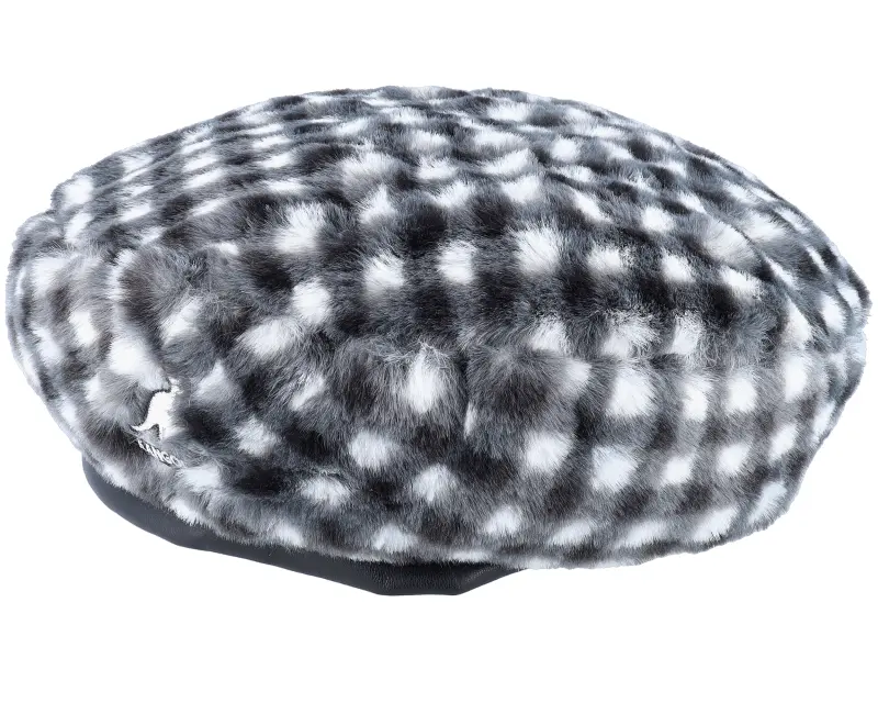 Kangol Faux Fur Gingham Black/White Beret online