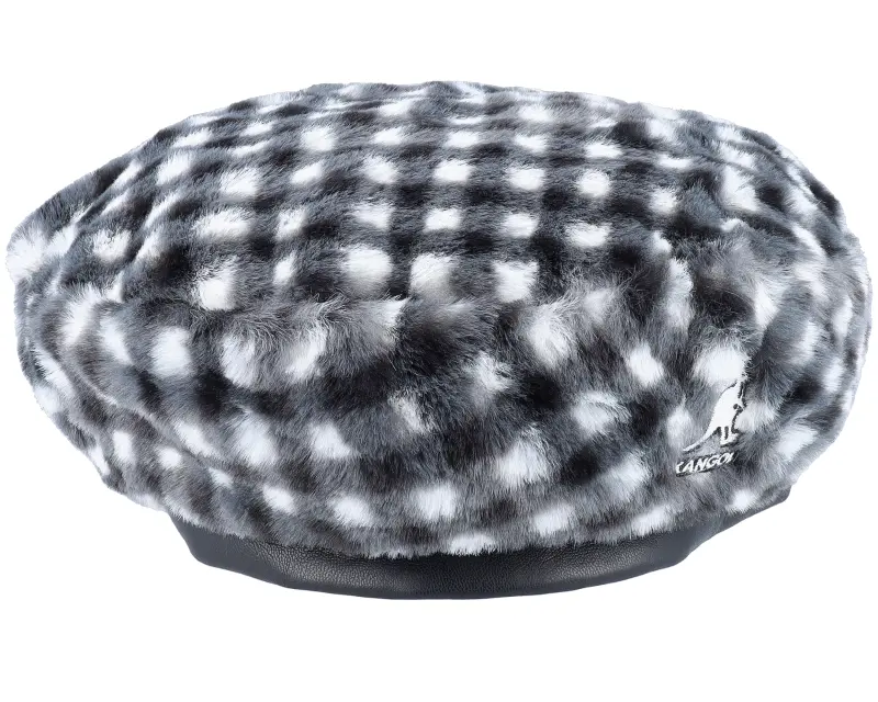 Kangol Faux Fur Gingham Black/White Beret online