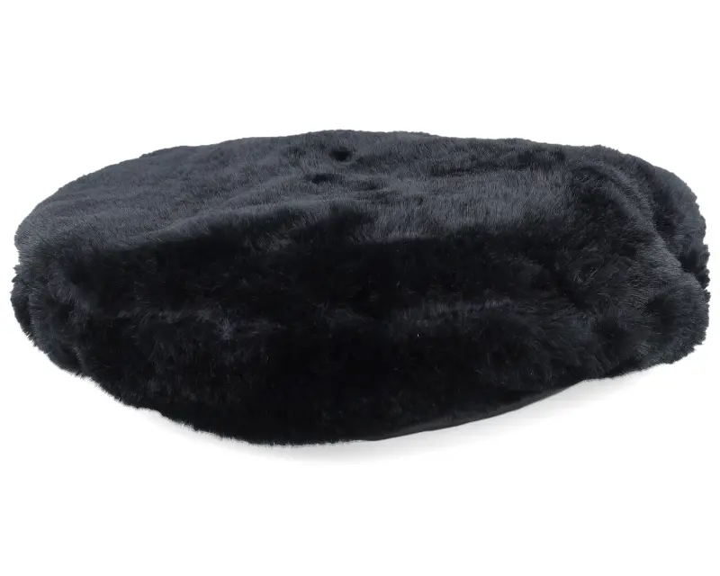 Kangol Faux Fur Solid Black Beret online