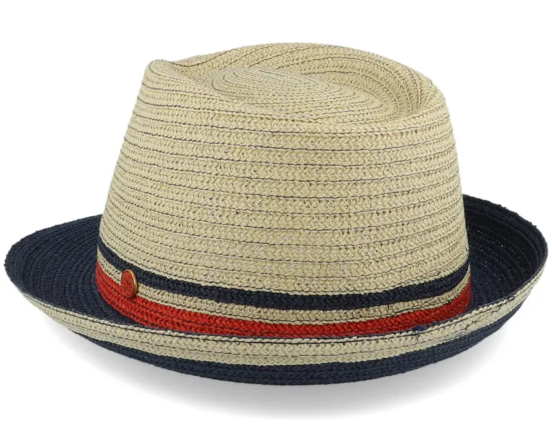 Mayser Troy Paper Beige/Navy Trilby Straw Hat online
