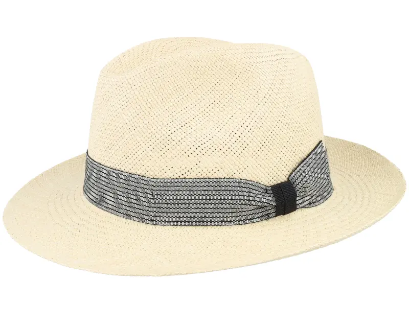 MJM Hats Brisa Panama Natural-Stripe Band Straw Hat online