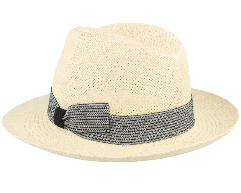 MJM Hats Brisa Panama Natural-Stripe Band Straw Hat online