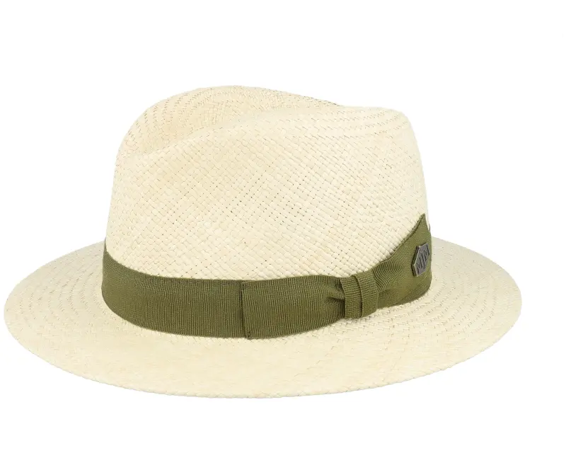 MJM Hats Capai Panama Natural Green Band Straw Hat online