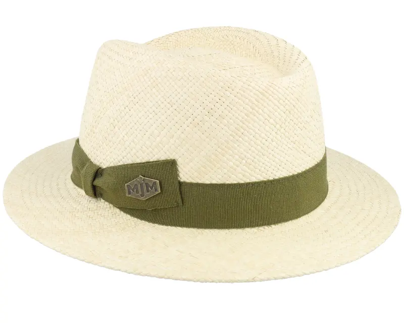 MJM Hats Capai Panama Natural Green Band Straw Hat online