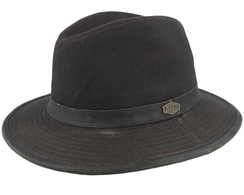 MJM Hats Jackson Canvas Cotton Black Fedora online