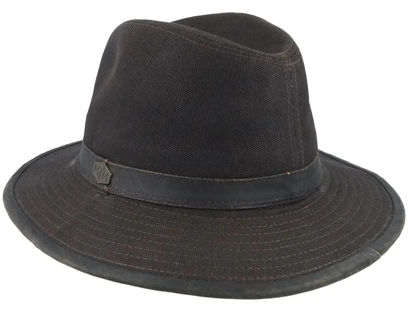 MJM Hats Jackson Canvas Cotton Black Fedora online