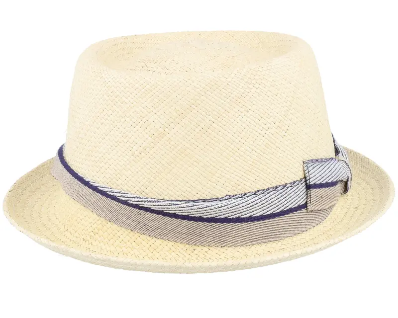 MJM Hats Leonardo Panama Blue/Beige Band Straw Hat online