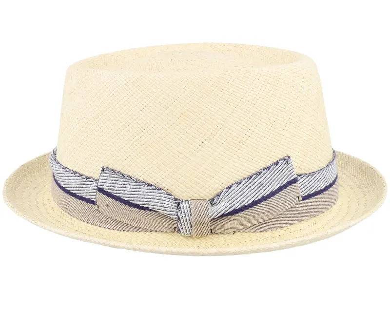 MJM Hats Leonardo Panama Blue/Beige Band Straw Hat online
