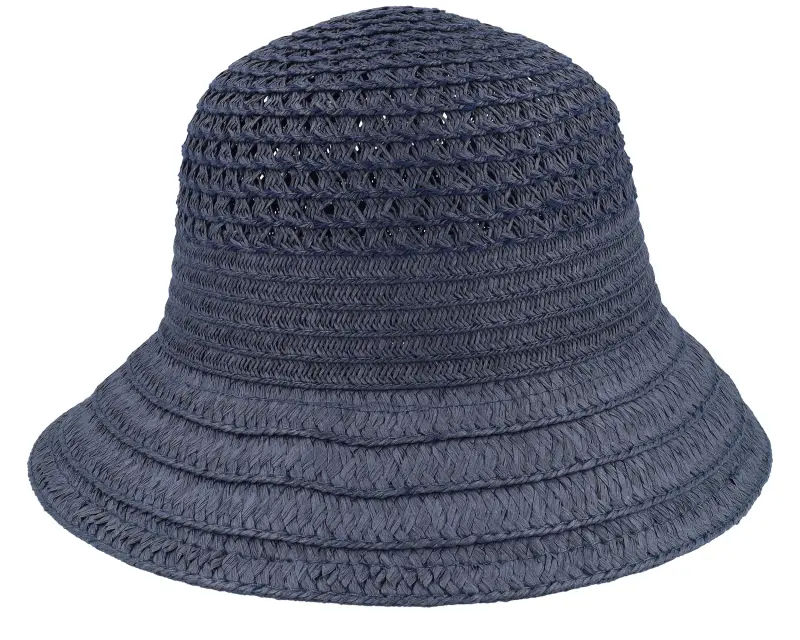 Seeberger Bell-shaped Paper Straw Hat With Mixed Trimmings Navy Bucket online