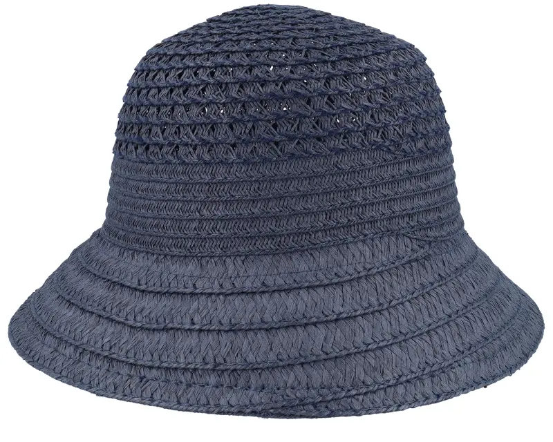 Seeberger Bell-shaped Paper Straw Hat With Mixed Trimmings Navy Bucket online