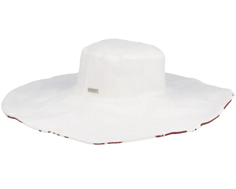 Seeberger Big Floppy With Flower Print White-Fire Sun Hat online