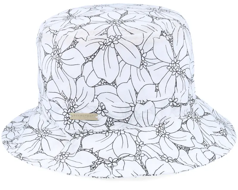 Seeberger Cotton Mix Hat With Flower Print White Bucket online
