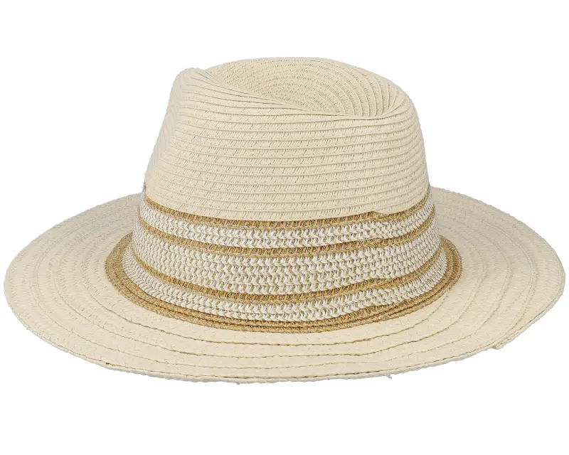 Seeberger Fedora With Shiny Insert Linen-Gold Straw Hat online
