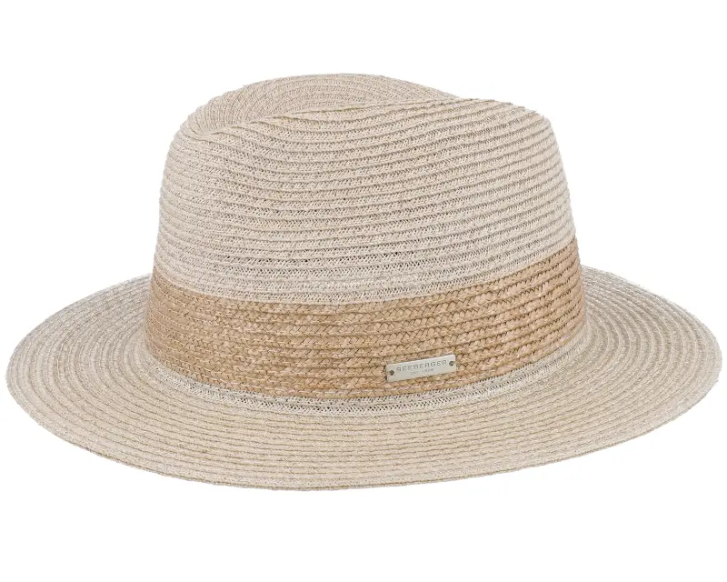Seeberger In Natural Straw Braid Linen Sand Fedora online