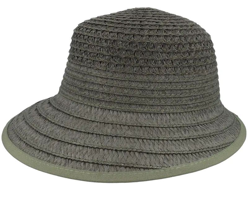 Seeberger Paper straw bonnet Khaki Cloche online