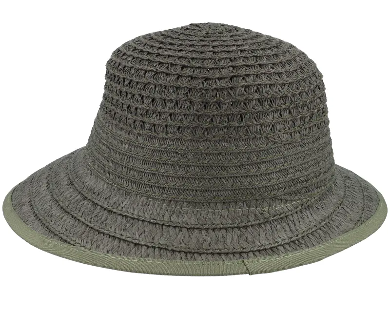 Seeberger Paper straw bonnet Khaki Cloche online