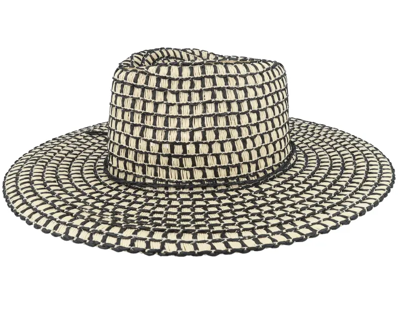 Seeberger Papierstroh Fedora Natur/Schwarz-os online