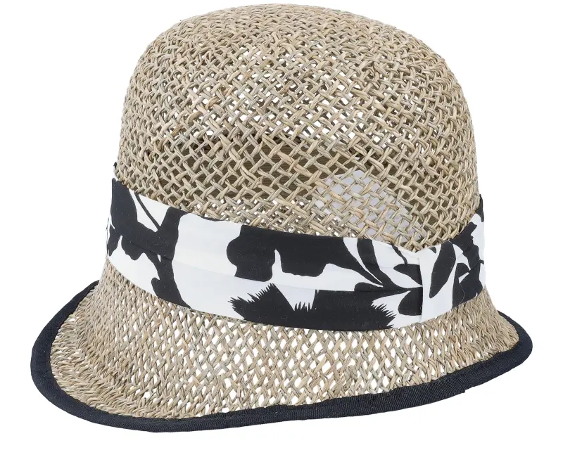 Seeberger Seagras Cloche With Trimming Nature-Black Straw Hat online