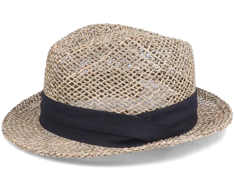 Seeberger Trilby Seagras With Trimming Nature/Black Straw Hat online