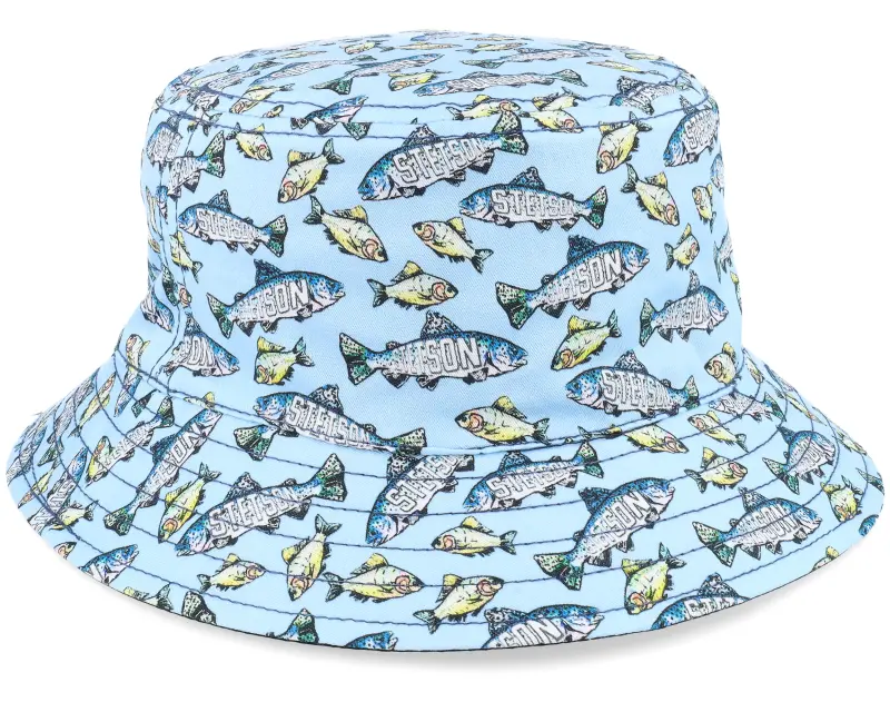 Stetson 2sided Light Blue Fish Print Bucket online
