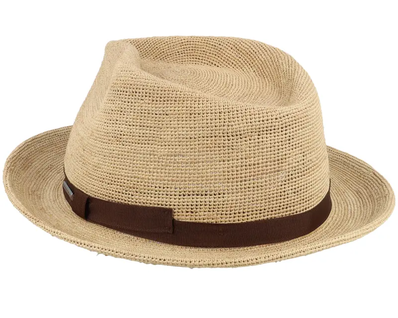 Stetson Fedora Raffia Crochet Beige Straw Hat online