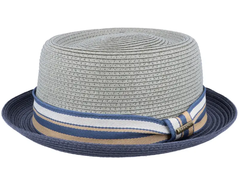 Stetson Pork Pie Toyo Olive/Navy Straw Hat online