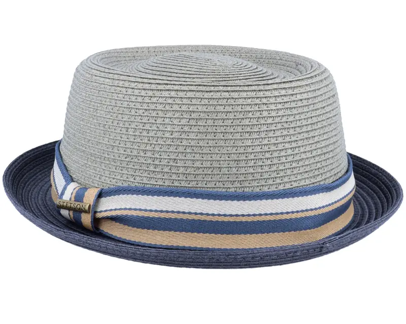 Stetson Pork Pie Toyo Olive/Navy Straw Hat online